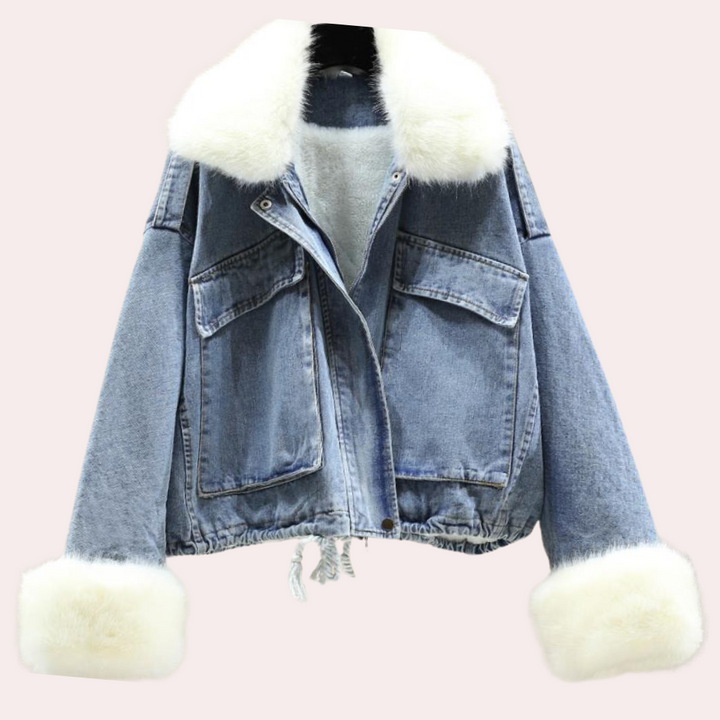 Stilla | Dame Stilfuld Denim Dunjakke Vinterjakke