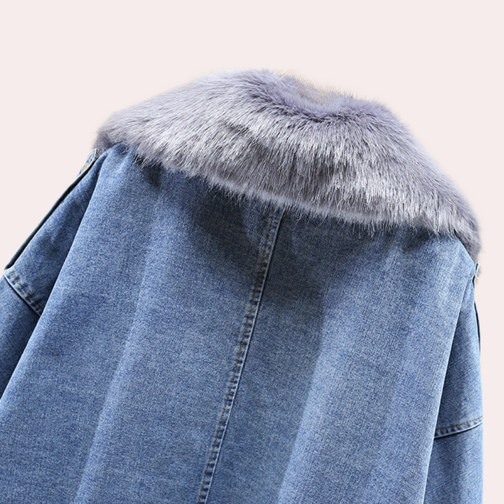 Stilla | Dame Stilfuld Denim Dunjakke Vinterjakke