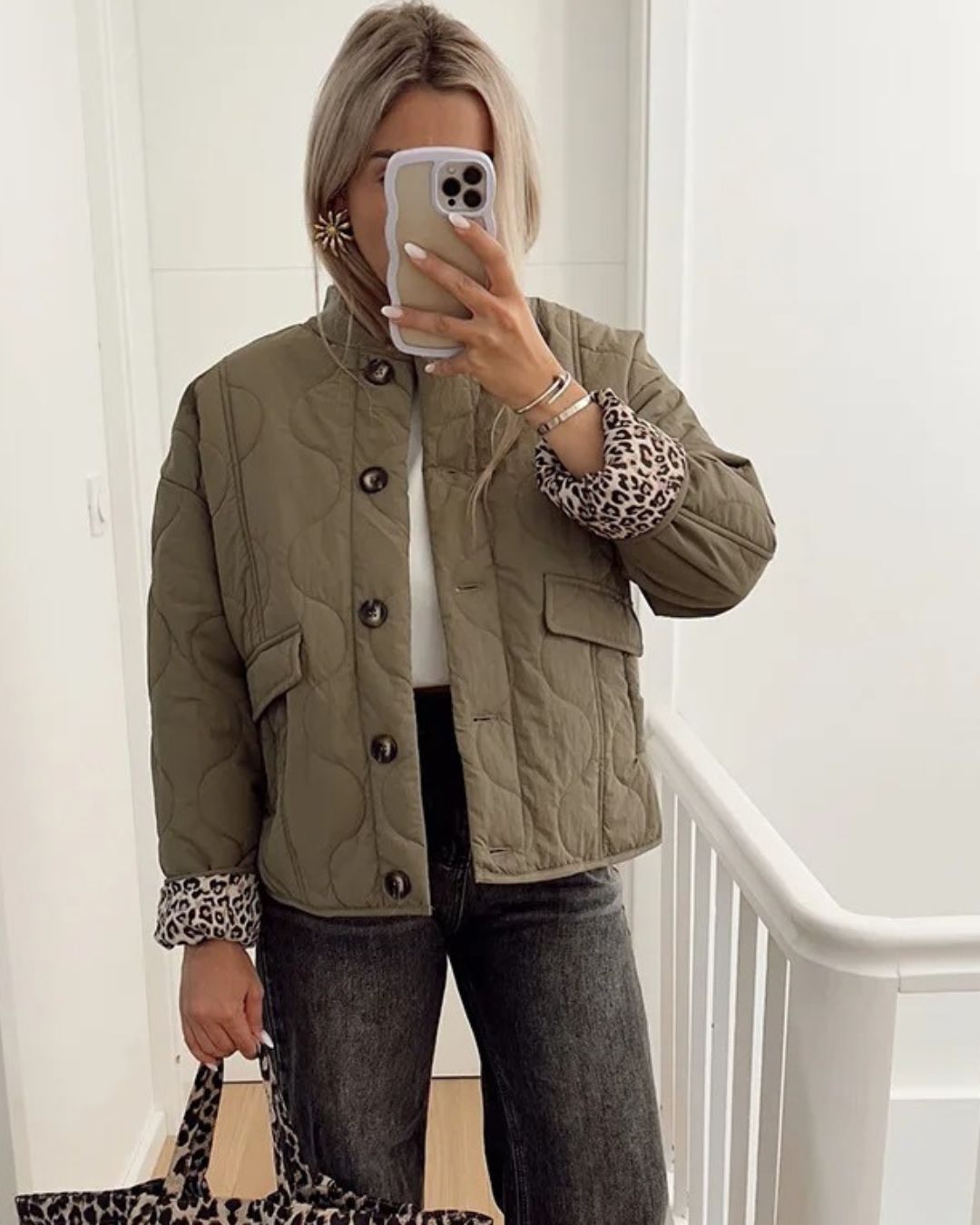 Stilla | Jakke med leopardfor