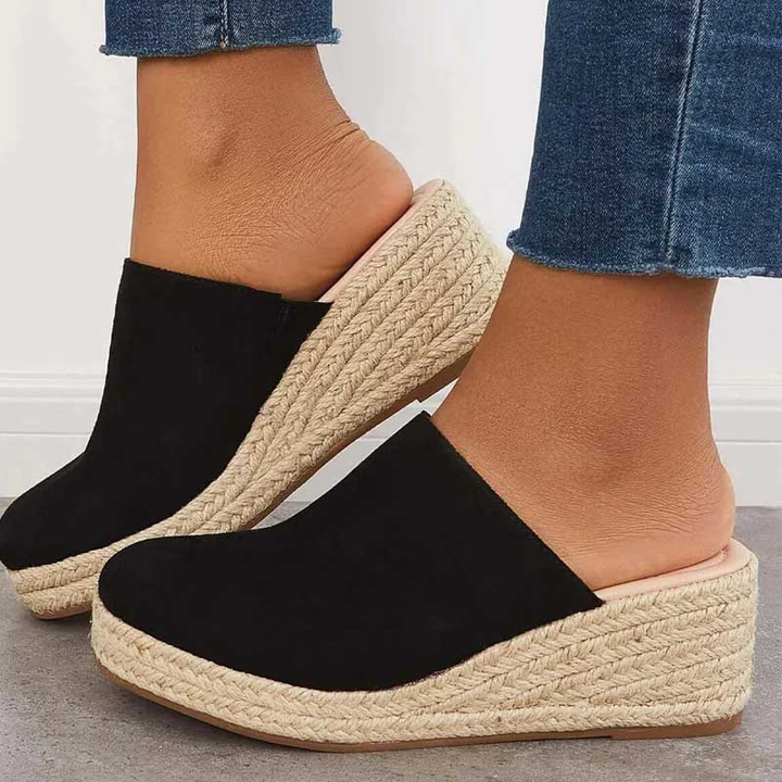 Stilla | Wedge Espadrilles Med Åben Hæl