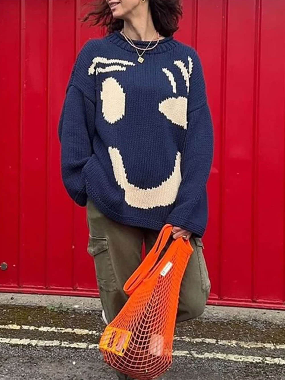 Stilla | Overstørrelse Dame Sweatshirt Af Strik Med Lange Ærmer