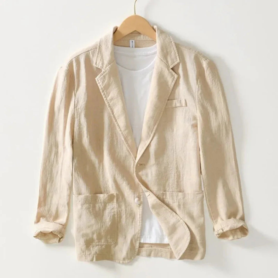 Stilla | Læderagtig Linned Blazer
