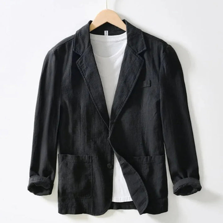 Stilla | Læderagtig Linned Blazer