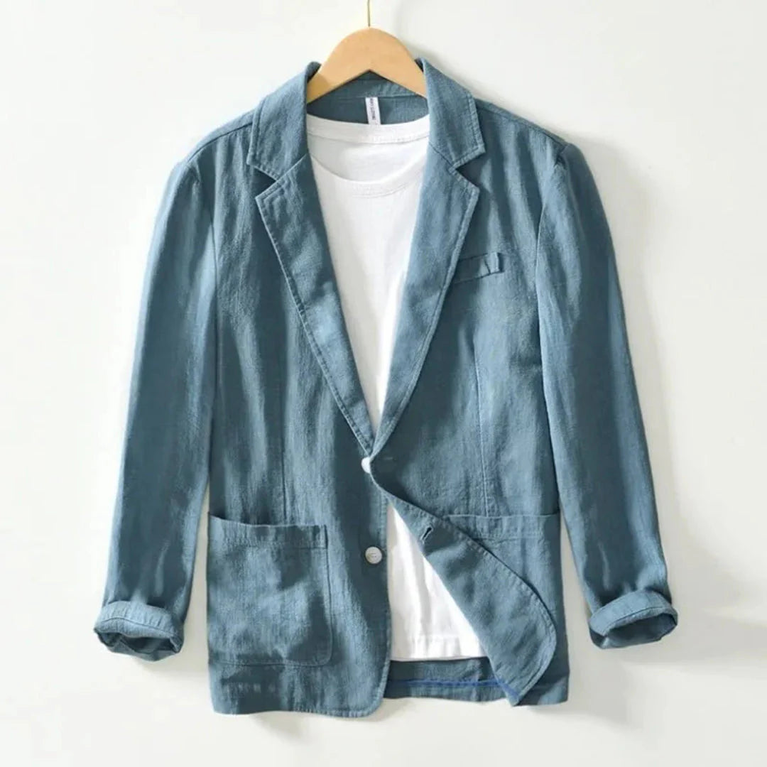 Stilla | Læderagtig Linned Blazer