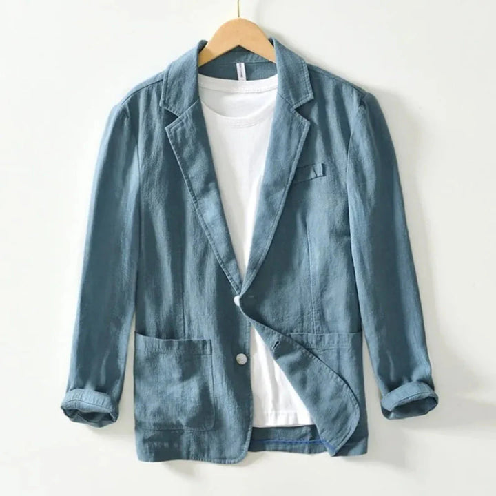 Stilla | Læderagtig Linned Blazer