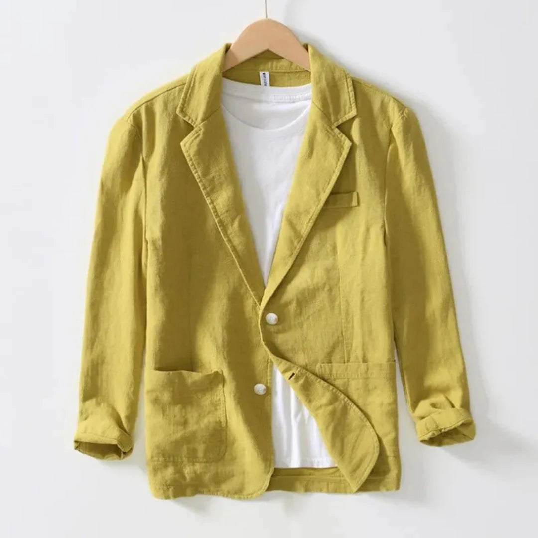 Stilla | Læderagtig Linned Blazer