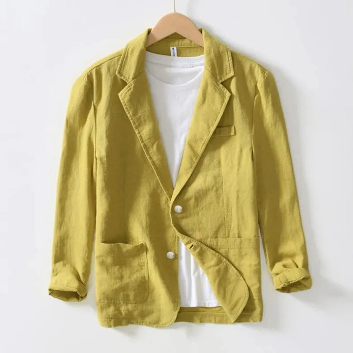 Stilla | Læderagtig Linned Blazer