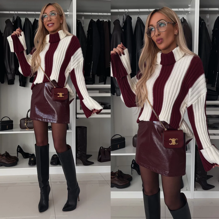 Stilla | Stribet Rullekravepullover