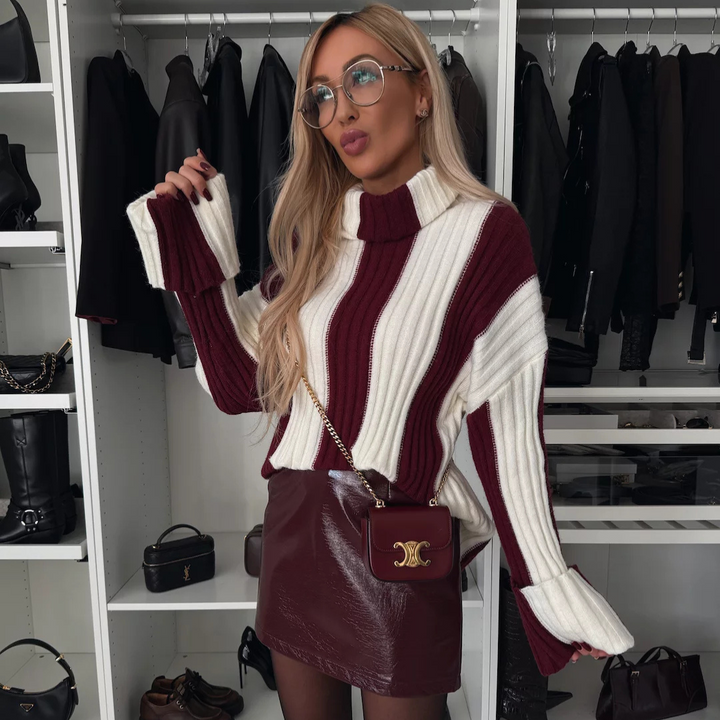 Stilla | Stribet Rullekravepullover
