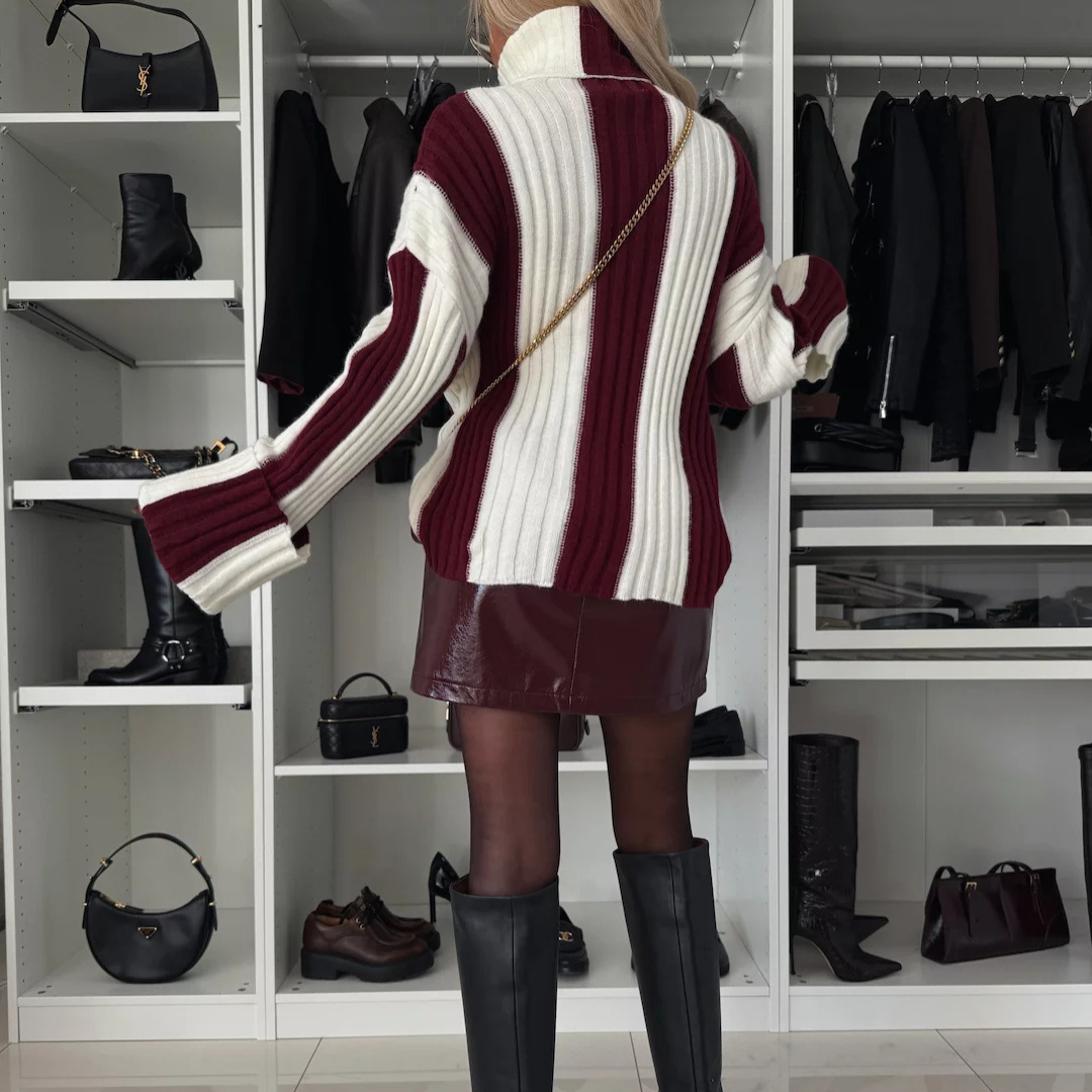 Stilla | Stribet Rullekravepullover