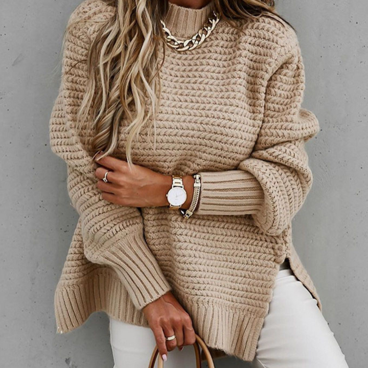 Stilla | Lang Strikpullover Med Slidsere