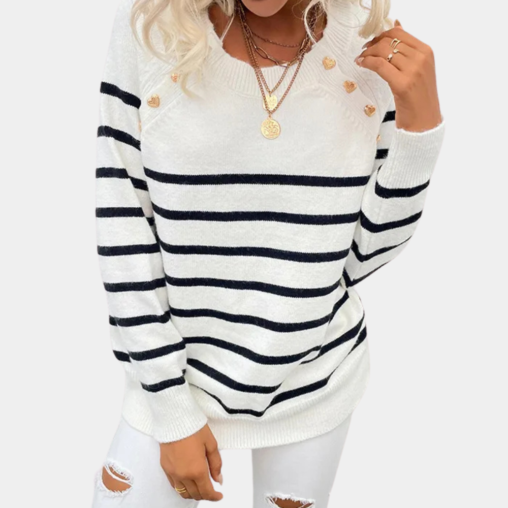 Stilla | Afslappet Stribet Sweater til Kvinder