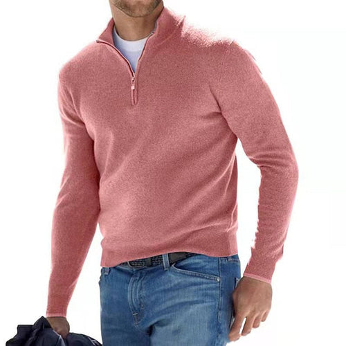 Stilla | V-hals trøje - Herre sweatshirt med lynlås