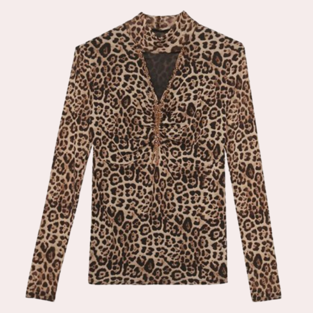 Stilla | Trendy Top med Leopardmønster til Damer