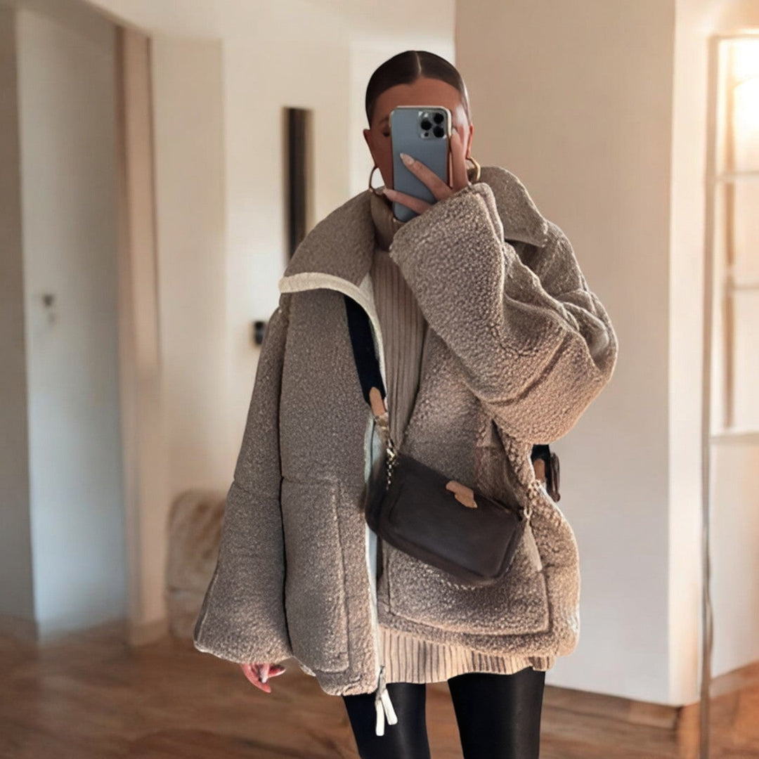 Stilla | Oversized Fleecejakke med Ståkrave