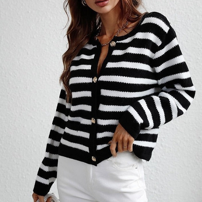 Stilla | Stribet Cardigan til Kvinder