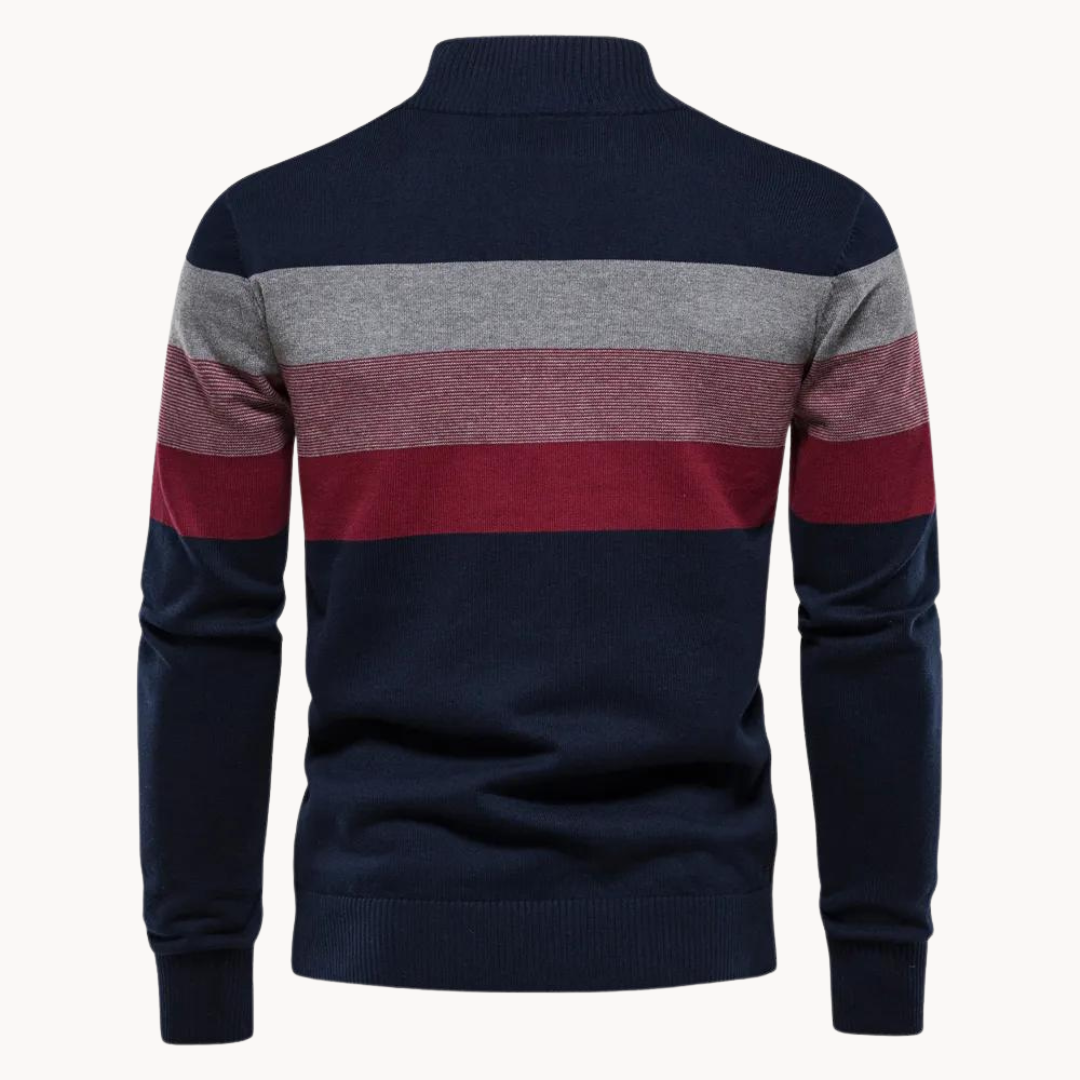 Stilla | Strikpullover med Kvart Lynlås - Elegant Fint Strik til Erhvervsliv & Fritid