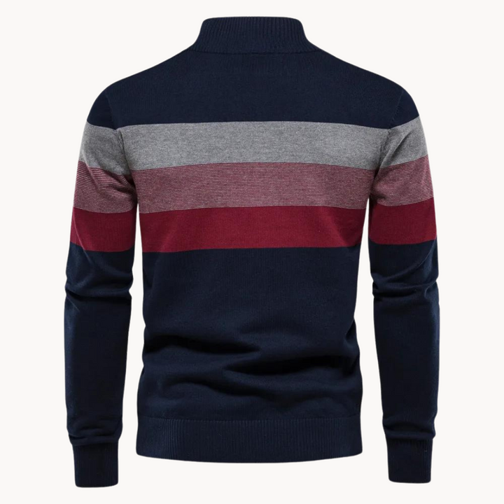 Stilla | Strikpullover med Kvart Lynlås - Elegant Fint Strik til Erhvervsliv & Fritid