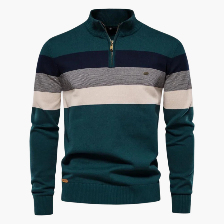 Stilla | Strikpullover med Kvart Lynlås - Elegant Fint Strik til Erhvervsliv & Fritid