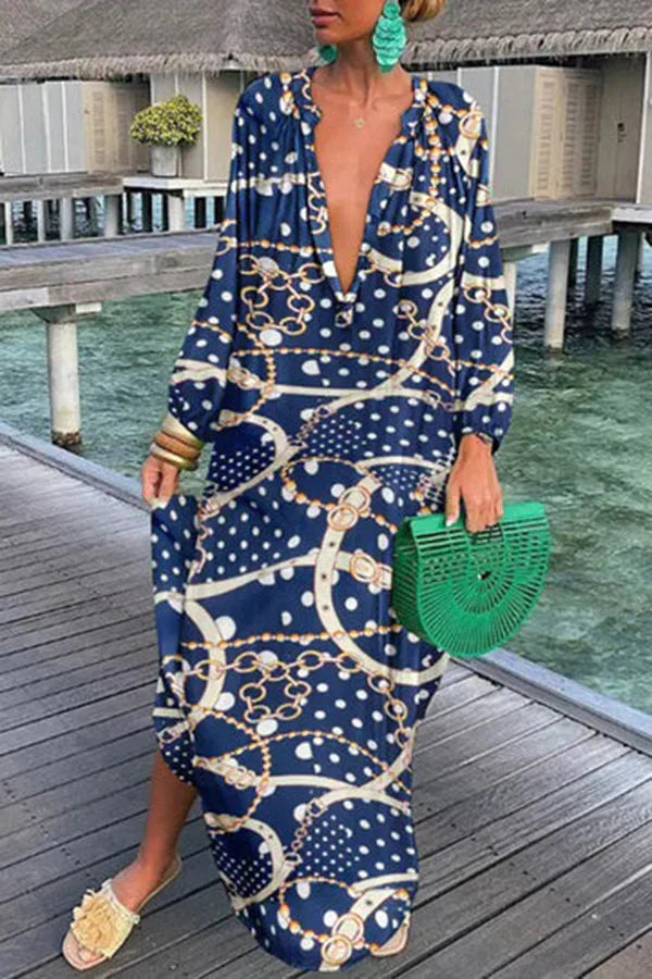 Stilla | Elegante Løs Kjole Med Lange Ærmer