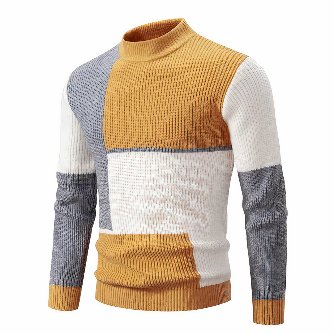 Stilla | Stilfuld Patchwork Striktrøje til Mænd