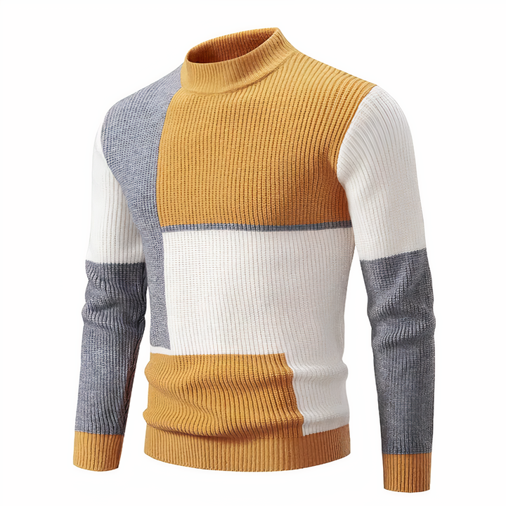 Stilla | Stilfuld Patchwork Striktrøje til Mænd