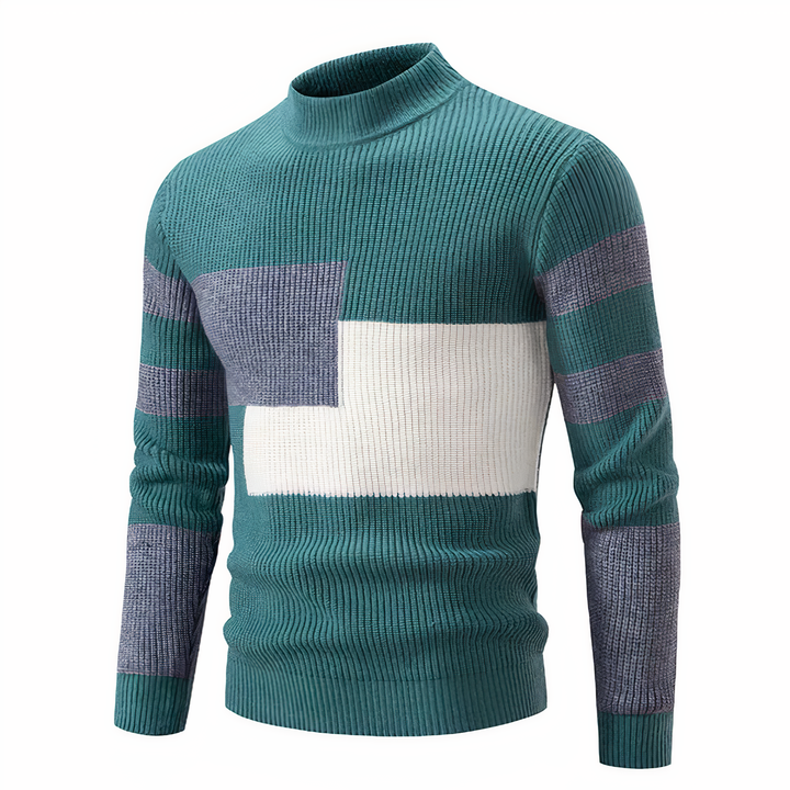 Stilla | Stilfuld Patchwork Striktrøje til Mænd