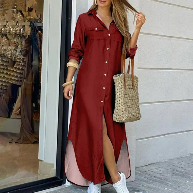 Stilla | Casual Maxi Kjole Satin
