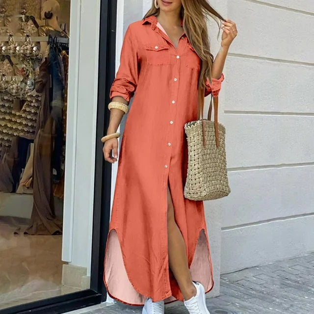 Stilla | Casual Maxi Kjole Satin