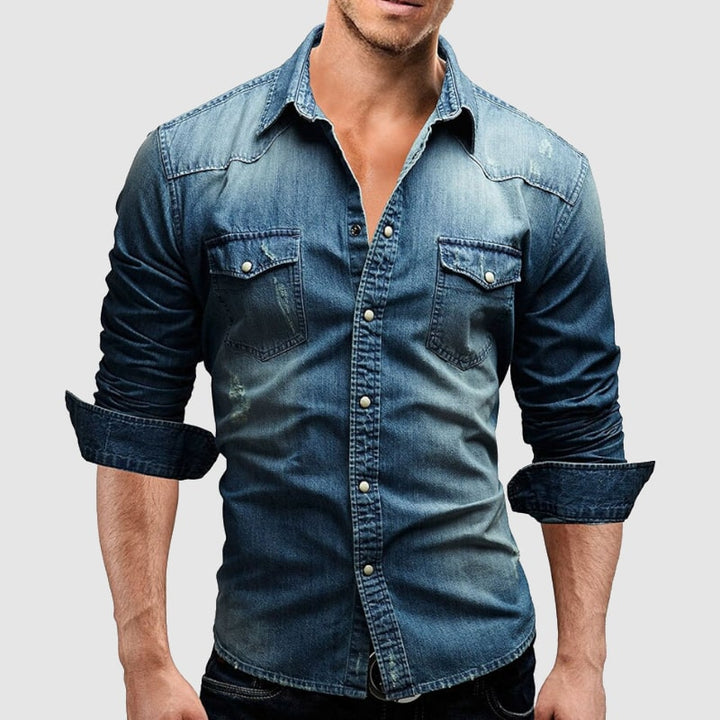 Stilla | Denim Polo Skjorte