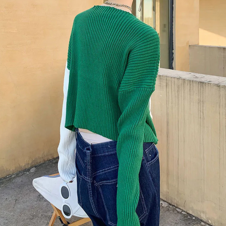 Stilla | Blomstret Sweater med V-Udskæring til Dame