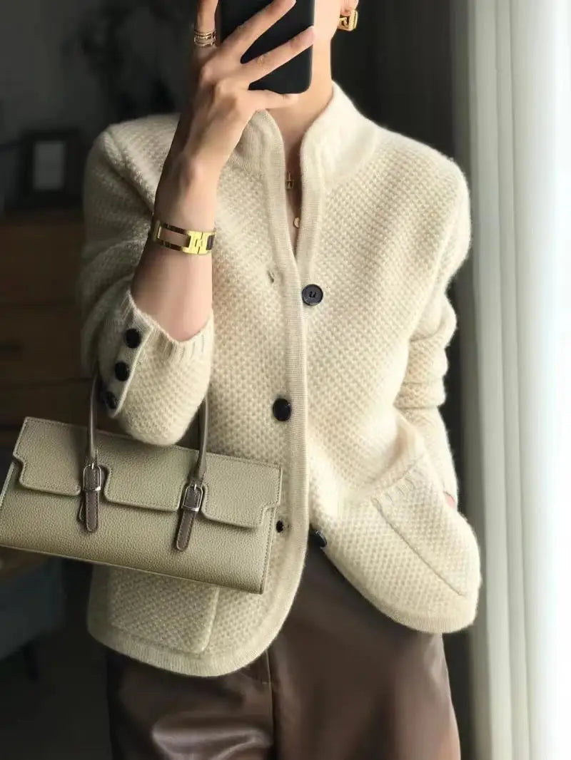 Stilla | Dame Vest - Uldblanding Loose Fit med Knaplukning