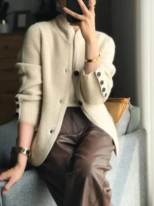 Stilla | Dame Vest - Uldblanding Loose Fit med Knaplukning