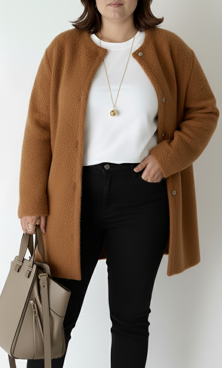 Stilla | Dame sweater-cardigan Elegant og løs pasform Store størrelser
