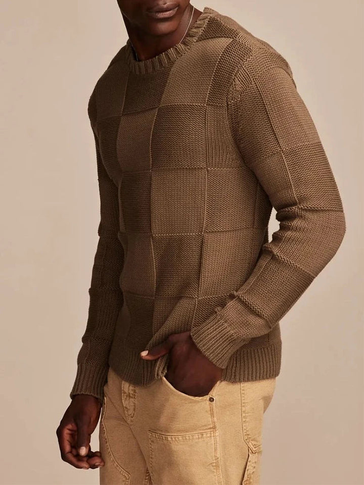 Stilla | Herre Sweater med Ternet Mønster