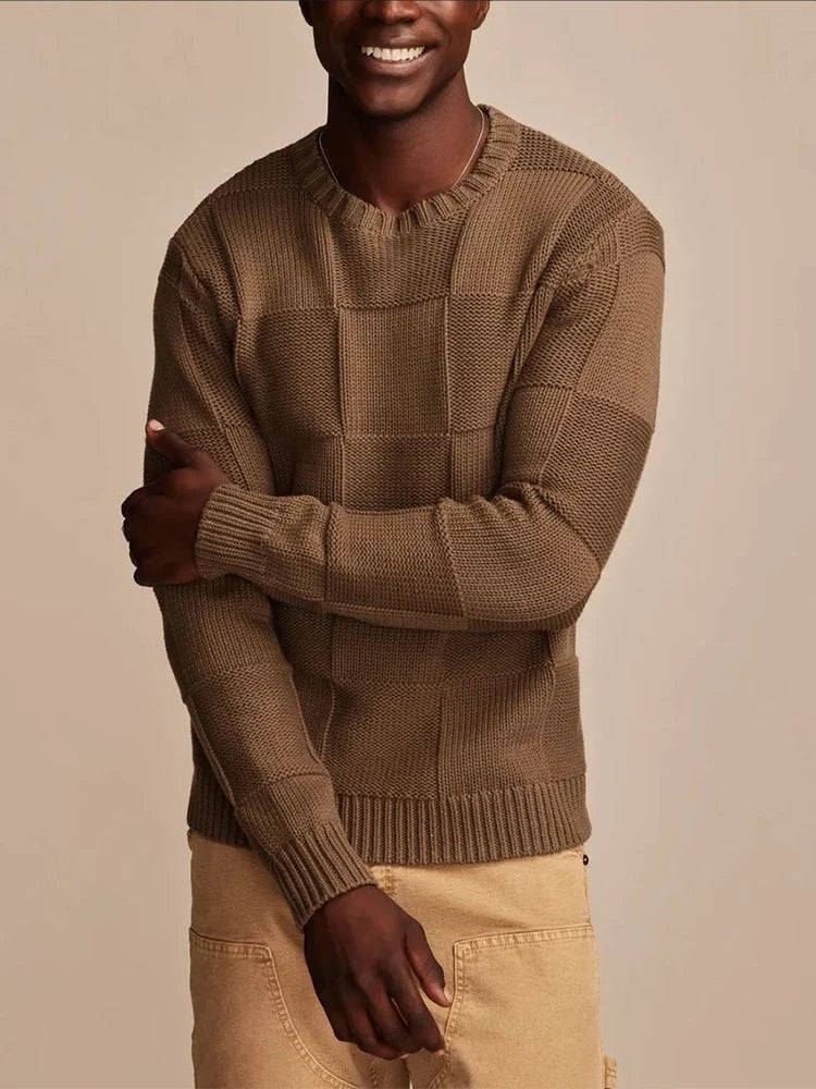 Stilla | Herre Sweater med Ternet Mønster