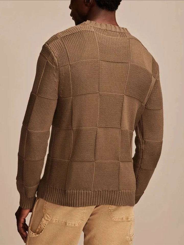 Stilla | Herre Sweater med Ternet Mønster
