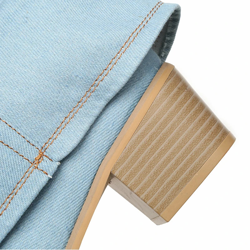 Stilla | Denim Knæhøje Støvler