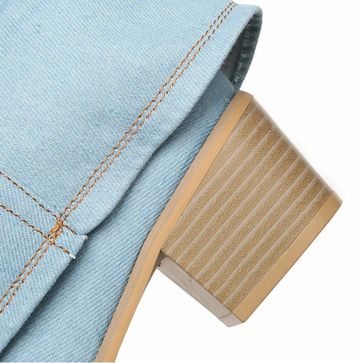 Stilla | Denim Knæhøje Støvler