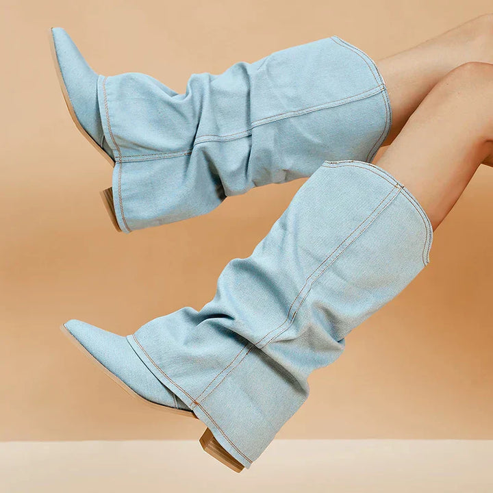Stilla | Klassisk og Elegant Høj Jeansstøvler
