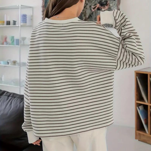 Stilla | Stilfuld Stribet Sweatshirt til Dame