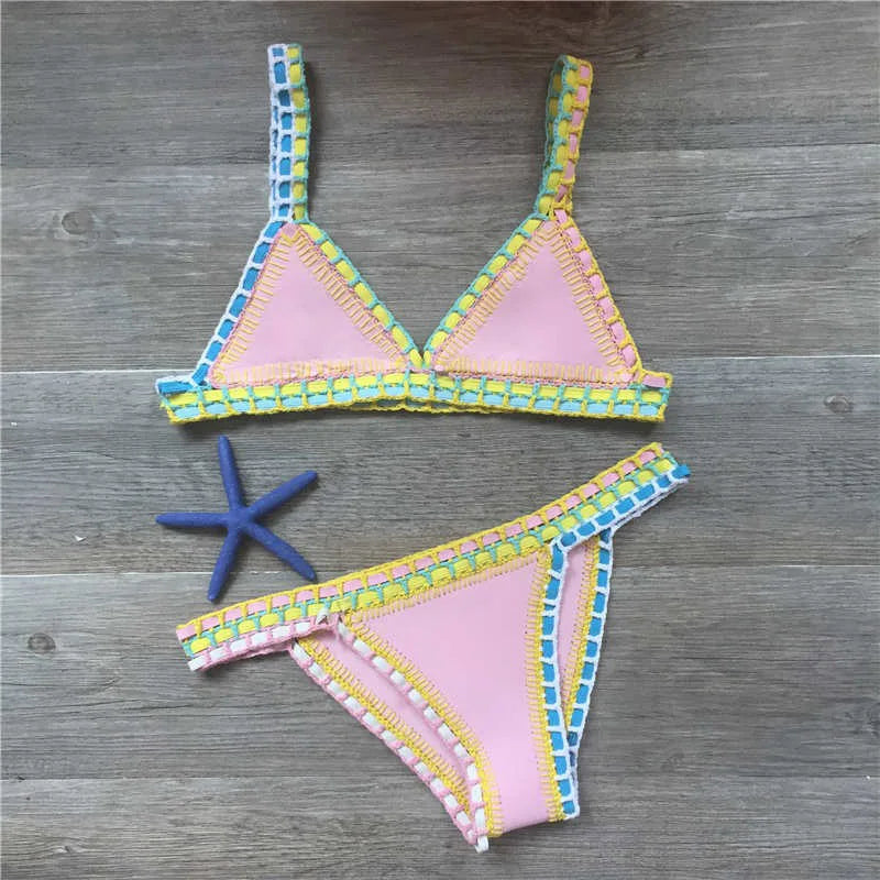 Skovae | Sexy Bikinis Sommer Kvinder Badedragt Hæklet Bikini-Sæt Badetøj Strand Badedragt Biquini Kvinde Monokini