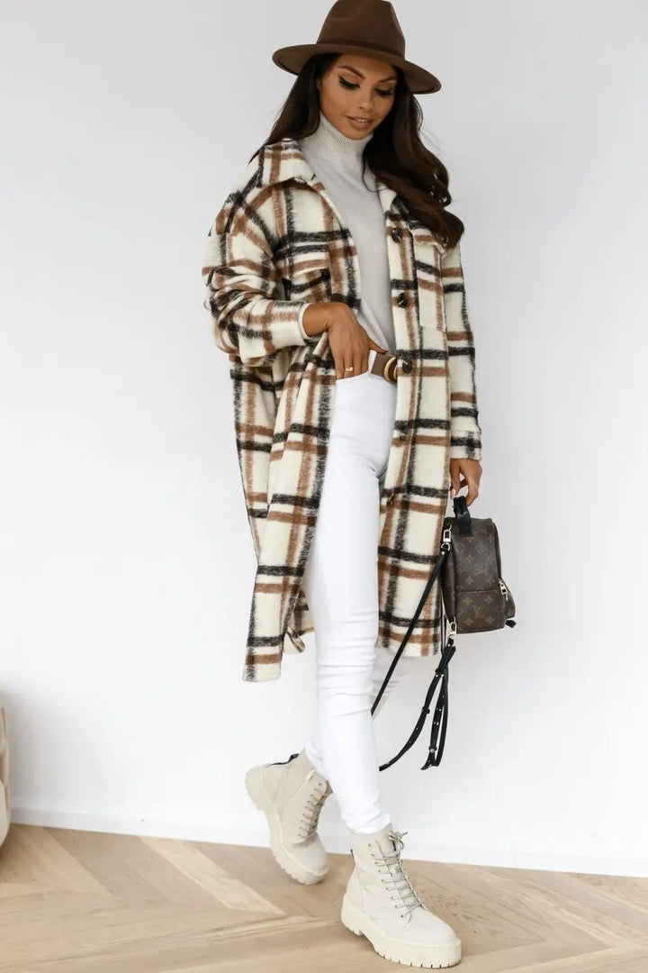 Stilla | Langt Tchecket Fleece-Kappe