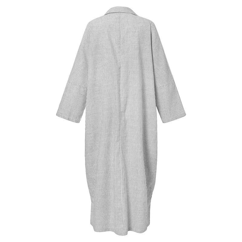 Stilla | Oversize Stribet Skjortekjole