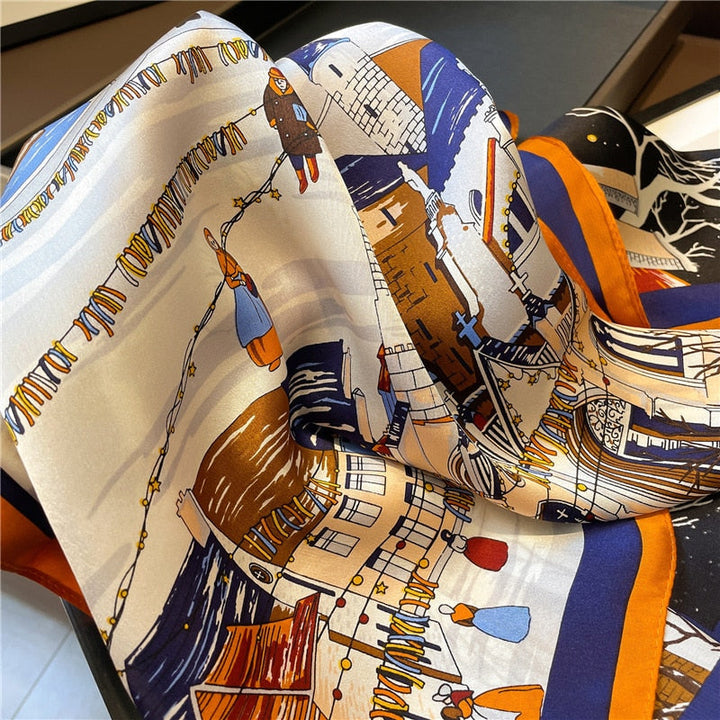 Stilla | Chic Kvinders Square Scarf 100% Silke
