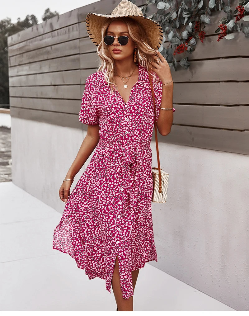 Stilla | Blomstret Rufflet Maxi Kjole
