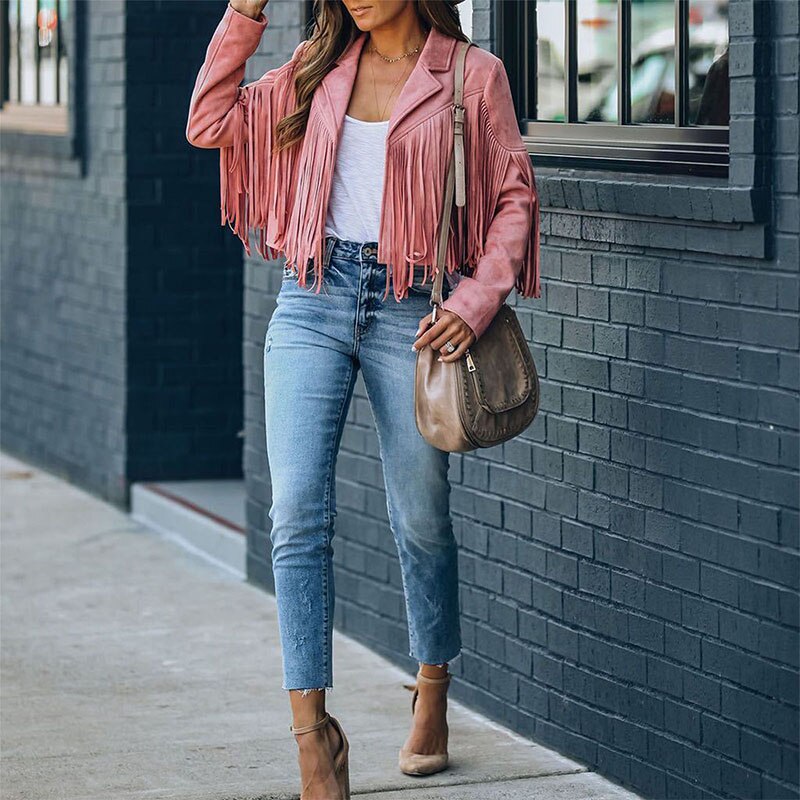 Skovae | Mode Velour Fringejakke