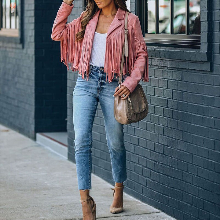 Skovae | Mode Velour Fringejakke