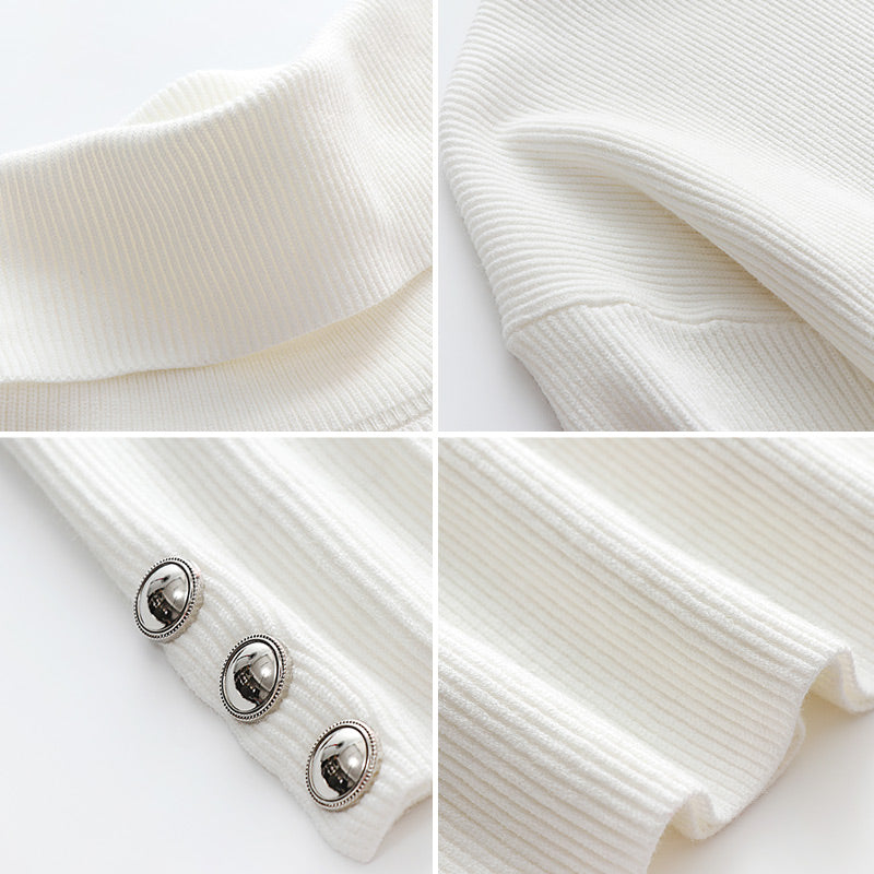 Stilla | Knapper Damen rullekrave sweater med stilfuldt detail