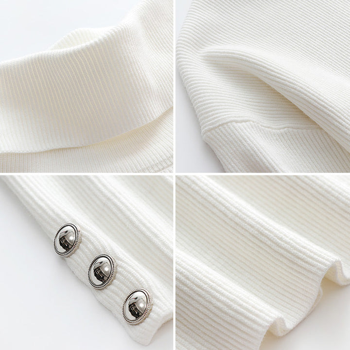 Stilla | Knapper Damen rullekrave sweater med stilfuldt detail